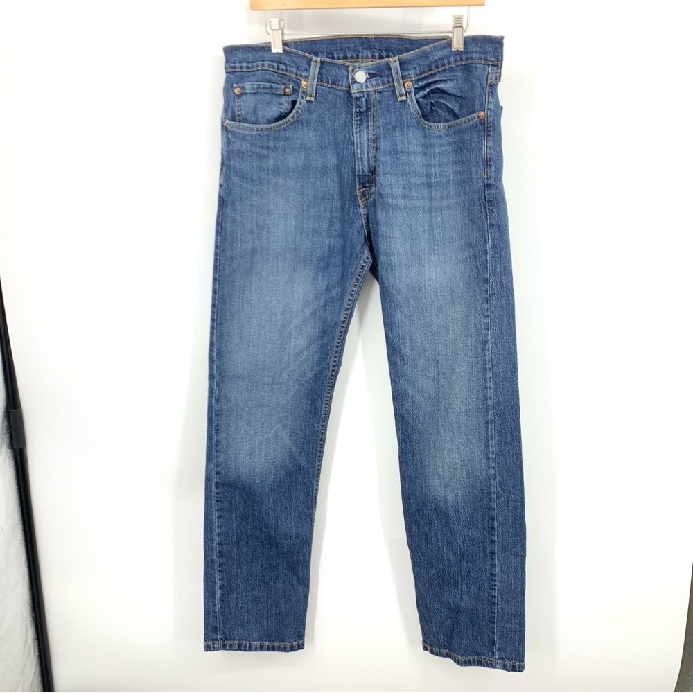 Levis Men Size 34 x 30‎ Jeans 505 Regular Fit Straight Dark Wash Pants Stretch